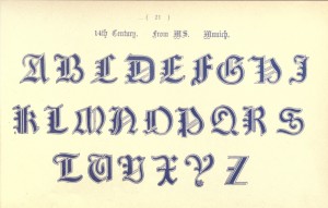 Alphabet aus dem 14. Jahrhundert, Manuskript München