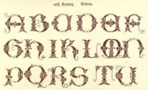 Alphabet aus dem Vatikan, 16. Jahrhundert