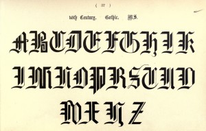 Gotisches Alphabet, 16. Jahrhundert