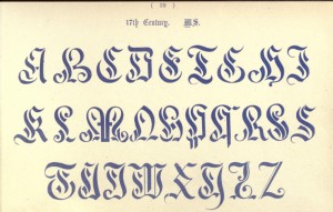 Alphabet aus dem 17. Jahrhunder, Manuskript