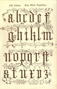 Alphabet aus dem 16. Jahrhundert
