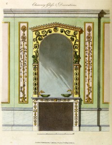 Kaminspiegel und Wanddekoration (um 1800)