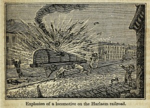 Explosion einer Lokomotive auf der Harlaem Bahnlinie