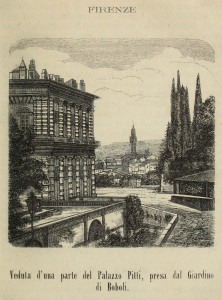 Florenz - Blick auf einen Teil des Palazzo Pitti, im Anschluss an die Boboli-Gärten