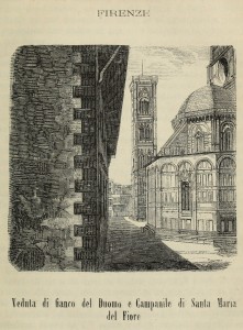 Florenz - Blick von der Seite auf den Dom und Campanile von Santa Maria del Fiore