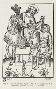 Sankt Martin, Holzschnitt, gedruckt in Paris 1540