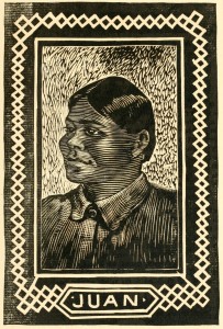 Juan - aus "Her Navajo Lover" (W. H. Robinson) - Porträt - Holzschnitt