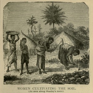 Women cultivating the soil