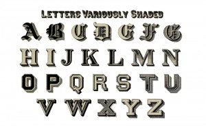 Letters Variously Shaded
